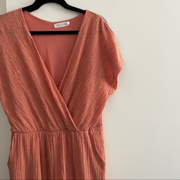 Crepe peach wide length jumpsuit - Picture 2 of 6